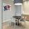 a room with a table and chairs